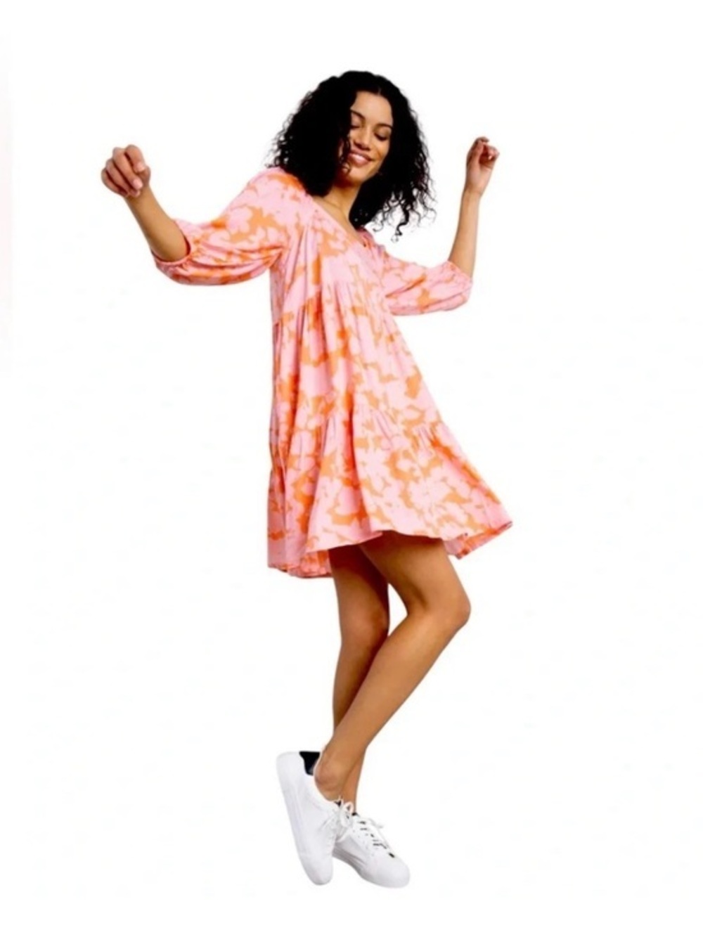 Sanctuary Weekender Babydoll Pink Coral Mini Dress Size Medium